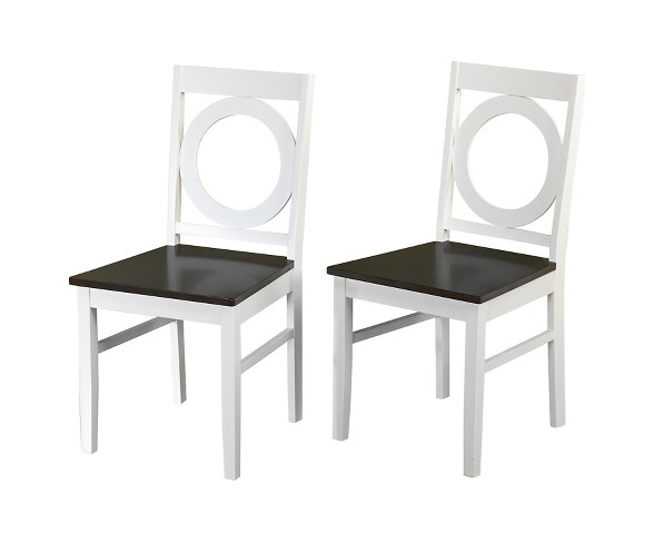 Catania Dining Chair White/Mocha Set of 2 - TMS