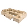 Aukfa 4-Seater Oversized Cloud Modular Sectional Sofa with Ottoman, Corduroy Fabric, Extra-Thick Armrests,  Easy Assembly, Ergonomic，Camel - 2 of 4