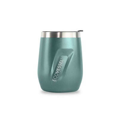 EcoVessel Transit, Trimax Triple Insulated Stainless Steel Travel Mug / Coffee Mug w/ Slider Lid & Ergonomic Handle - 12oz (Aqua Jade)