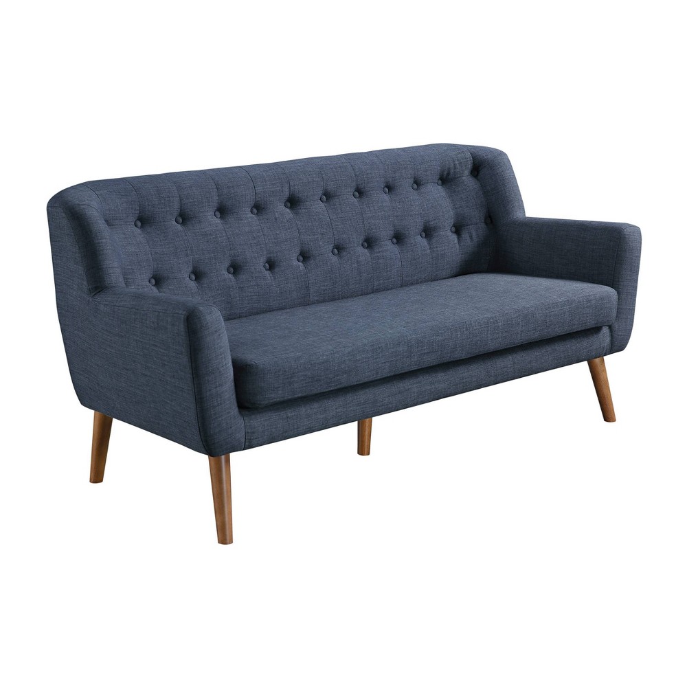 Photos - Sofa OSP Home Furnishings Mill Lane  Navy: Upholstered Polyester, Rubberwood Frame, Seats 3