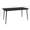 vidaXL Patio Dining Table - Black, Industrial-Style, Steel Frame with Glass Top, Weather-Resistant - 4 of 4