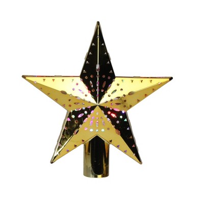 Mr. Christmas 11.5" Lighted Gold Kaleidoscope Christmas Tree Topper - Multicolor LED Lights