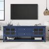 59.1" MDF TV Stand with 2 Drawers, Sideboard Cabinet with 2 Cabinets and Sleek Blue Finish, Buffet Table for Living Room or Entryway - 3 of 4