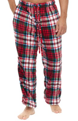 ADR Men's Soft Plush Fleece Pajama Pants, Warm Long Lounge Bottoms