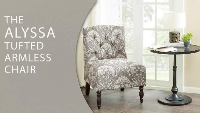 Alyssa Tufted Armless Chair - Taupe, 2 of 8, play video