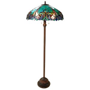 HomeStock Liaison Tiffany-Style 2 Light Victorian Floor Lamp 18" Shade - 1 of 4