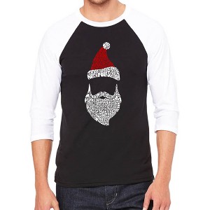 LA Pop Art Men's Raglan Baseball Word Art T-shirt - Santa Claus - 1 of 4