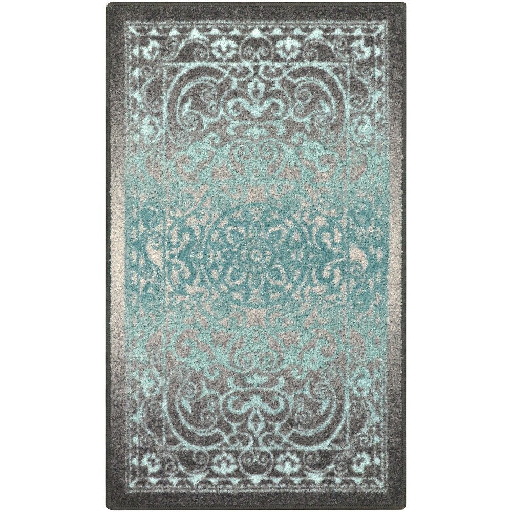 1'8inx2'10in Scroll Tufted Accent Rug Gray - Maples