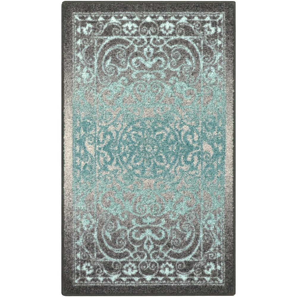 1'8inx2'10in Scroll Tufted Accent Rug Gray - Maples