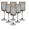Classic Touch Set of 6 Smoked Square Shaped Wine Glasses - 3 of 3