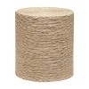 Treasure Trove Accents Cayman Round End Table Cayman Natural: Woven Straw Rope, No Assembly, Fir Wood & MDF - 2 of 4