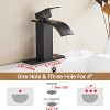 Attop Black Waterfall Bathroom Faucet, Single Handle, Suitable for Single or Three-Hole Bathroom Sinks, with Base and Spring-loaded Drain - 2 of 4