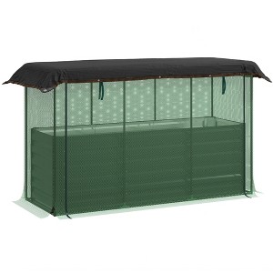 Aghana Digitals Green Galvanized Steel Raised Garden Bed with Crop Cage, Shade Cloth & Zippered - 1 of 4