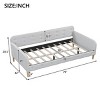 1pc Upholstered Daybed Frame, Linen Fabric Couch Bed with Armrests and Support Legs, No Box Spring Needed - Baofuwish - 4 of 4