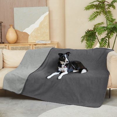 Kritter Planet Waterproof Dogs Blanket, Reversible Furniture Protector Cover for Dogs, Washable Dog Blanket, Gray