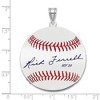 Black Bow Jewelry Sterling Silver Rick Ferrell Signature LG Enamel Baseball Pendant - 4 of 4