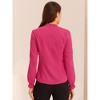 Allegra K Women's Elegant Bow Tie Neck Long Sleeve Work Shirt - 3 of 4