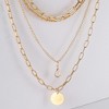HTUTWOO Women Gold Layered Necklaces, Round Water-Droplets Pendant Clavicle Necklace, Trendy Statement Jewelry Gift - 4 of 4
