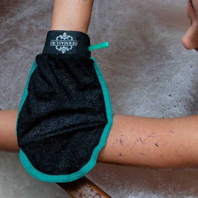 Dermasuri Black and Green Deep Exfoliating Body Scrub Glove