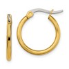 Chisel Stainless Steel Polished Yellow IP-plated 19mm Diameter 2mm Hoop Earrings - 2 of 4