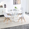 FONTOI End Table Mid Century Round Dining Table Modern Pedestal Base Coffee and Dining Table for Kitchen and Living Room, White, 42.12"*42.12"*28.74" - 2 of 4