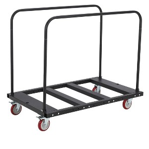 Folding Table Cart, 1800LBS Capacity Heavy Duty Steel Table Dolly with 5" PU Swivel Wheels, Adjustable Drywall Dolly Cart with Locking System - 1 of 4