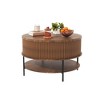 ACEPANO 31.5 in. W Lift Top Round Coffee Table with Sturdy Steel Legs-Brown - 3 of 4
