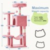 FONTOI 44 Inch Cat Tree Tower Large Cat Climbing Tree with Extended Platform, Indoor Pet House for Cats Kittens Play, Pink, 13.7"* 17.7"*43.6" - 3 of 4