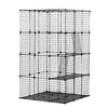 Munora 3-Tier Wire Cat Cage, 42"x42"x72" with Platforms, Ladders, and Doors (Black) - 4 of 4