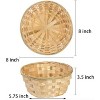 Aoibox 10 Pack Round Natural Bamboo Woven Baskets, Small Wicker Serving Basket for Restaurant, Centerpiece, Christmas Gifts, Fruit, Bread Rolls,Snacks - 2 of 4