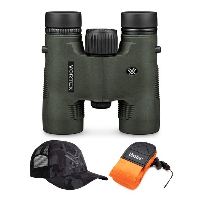 Vortex Diamondback HD 8x28 Binocular w/Floating Strap & Vortex Hat Bundle