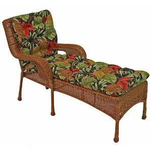 Blazing Needles, 74-inch by 19-inch Squarded Outdoor Spun Polyester Tufted Chaise Lounge Cushion - 1 of 2