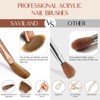 Saviland Kolinsky 6-Pc Brush Set: 4-14 Size Range for Powder Sculpt & Lining - Core Artist's Nail Essentials. - 3 of 4