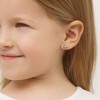 Girl's Spring Cubic Zirconia Flower Screw Back Sterling Silver Earrings - In Season Jewelry - 3 of 4