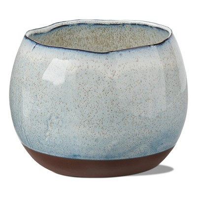 tagltd Cirrus Reactive Glazed Blue Planter Large, 7.9L x 7.9W x 6.0H inches