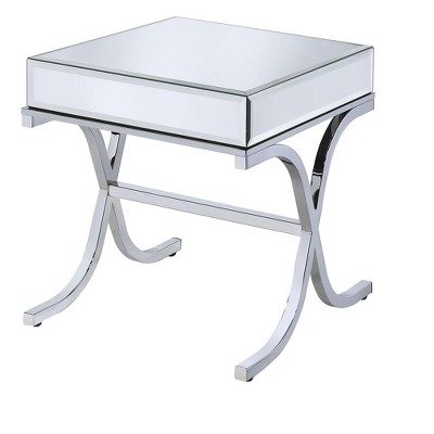 NicBex Modern 21" Square Coffee Table with Mirrored Top for Living Room and Bedroom