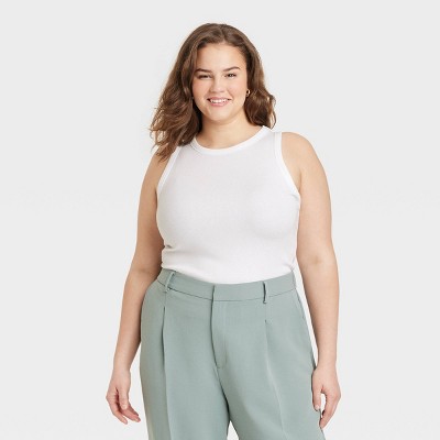 Women's Slim Fit Cropped Ribbed Tank Top - A New Day™
