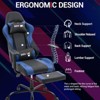 Bosmiller Reclining Gaming Chair with Footrest, Massage Racing Office Chair, PU Leather Computer Desk Chair with Head Pillow for Adults - 4 of 4