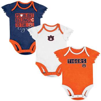 NCAA Auburn Tigers Infant Girls' 3pk Bodysuit Set