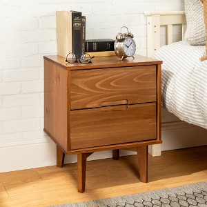 NicBex 2 Drawers Nightstand with Cutout Handles,Bedside Table with Storage Space,Mid-Century Modern Side Table for Bedroom - 1 of 4