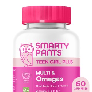 SmartyPants Teen Girl Plus Multivitamin & Omegas Gummies with Vitamins C, D3, B12 & Zinc - 60ct - 1 of 4