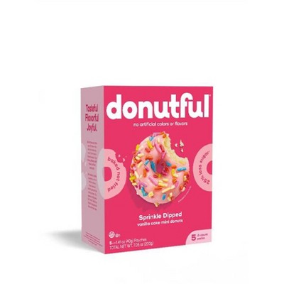 Donutful Pink Dipped Sprinkle Mini Donuts - 7.05oz/10ct