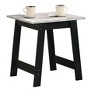Vynxaria 19" Black End Table with Faux Marble Top Finish, 19"H - 2 of 4