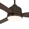 54" Casa Vieja Tres Aurora Modern Indoor Outdoor Ceiling Fan with Dimmable LED Light Remote Bronze Opal Diffuser Wet Rated for Patio Exterior House - 3 of 4