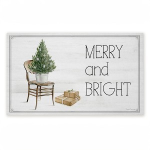 Stupell Industries Winter In Aspen Merry & Bright Printed Outdoor Door Mat, design by Danielle Murray, 18"x30" - 1 of 4