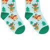 Socksmith 9.0 Inch Reindeer Games Antlers Christmas Tree Snowflakes Crew Socks - 2 of 3