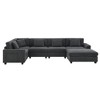YOOCOZZ Chenille Sectional Sofa with Movable Ottoman, Dual Hidden Storage and Cup Holders, Charging Ports - 2 of 4