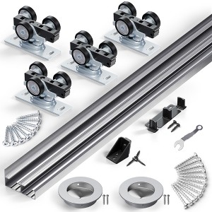 SMARTSTANDARD Ceiling Mount Bypass Sliding Door Hardware Kit for Cabinet Closet, No Door - 1 of 1