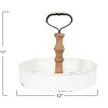 Round Metal & Wood Tray with Handle - 2 of 3