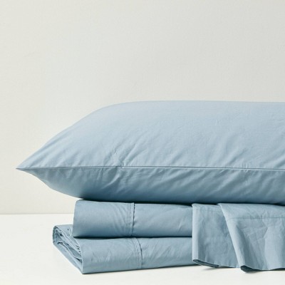 Ivory Full Cotton Percale Pillow Cover Set